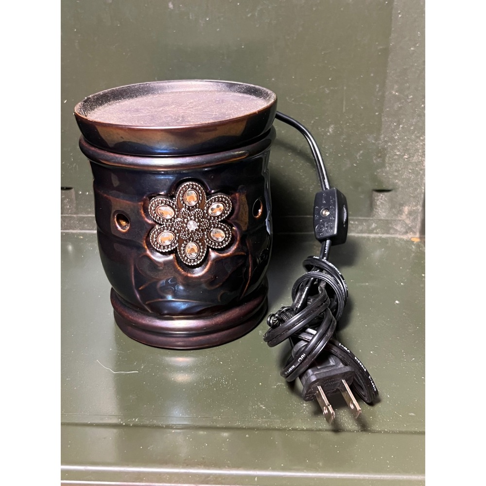 Essenza Electric Wax Warmer Bronze Floral Rhinestone Olympic Mountain ES-344785